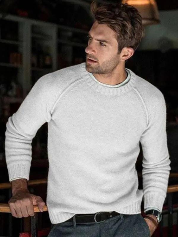 Stylish Men's Slim Fit Round Neck Sweaters for Effortless Leisure - MENLL